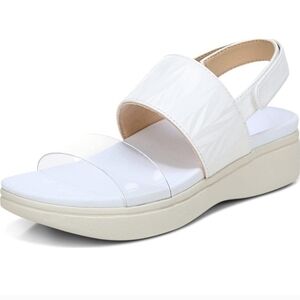 NWOT Vionic Karleen Women's White Wedge Platform Sandal Size 5 M
